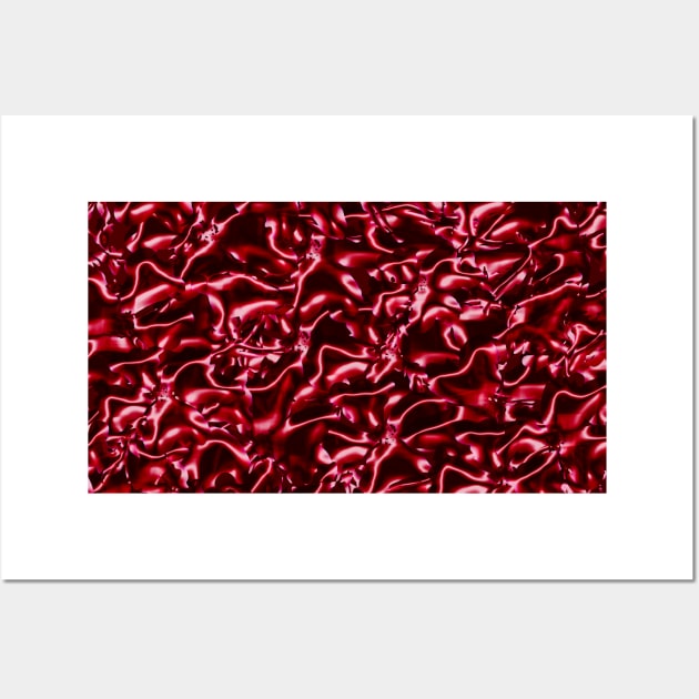 Satin Red Wine Abstract 'Flowers' Wall Art by Myriel